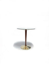 Load image into Gallery viewer, MIDCENTURY OCCASIONAL TABLE GLASS IN BRASS AND WALNUT

